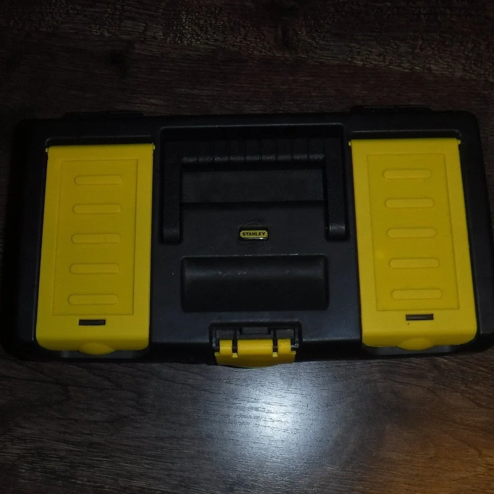 Stanley Tool Box Black Yellow Plastic Portable Tool Storage Organizer